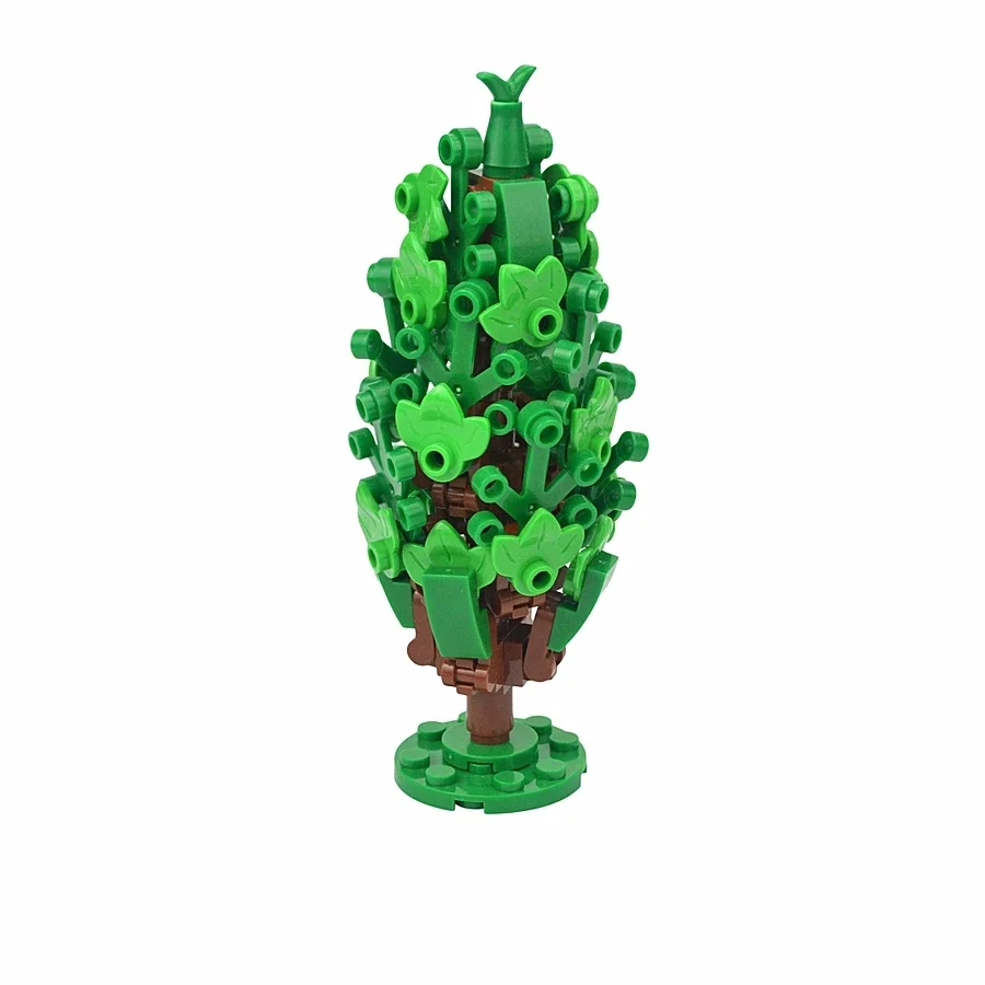 MOC City Plant Tree Assemble Bricks Forest Green Tree Bushes Model Building Block Decorate Street Garden Plants Particle Kid Toy