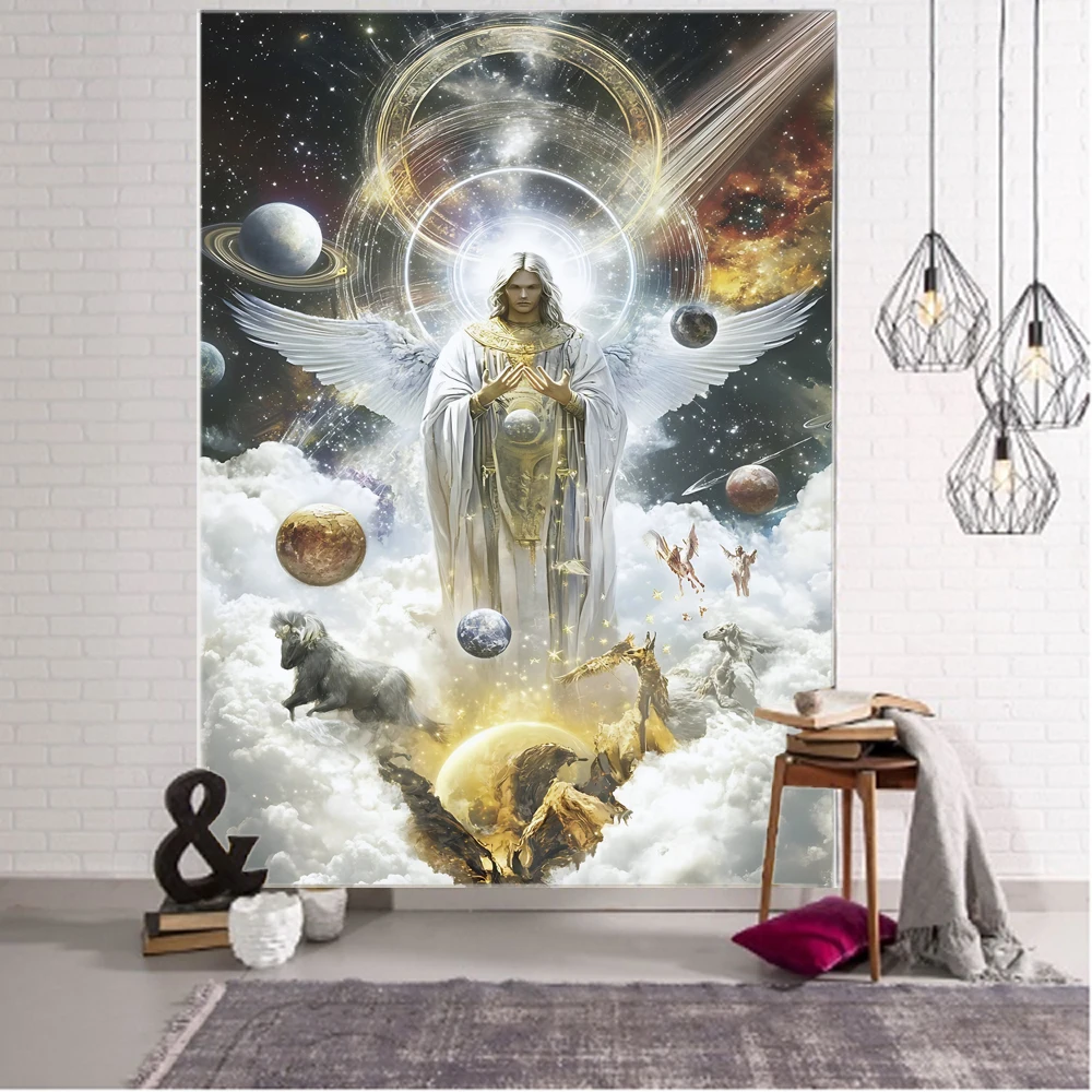 Tarot card angel mythology background decoration tapestry Tarot card Bohemian hippie wall decoration tapestry Home decoration