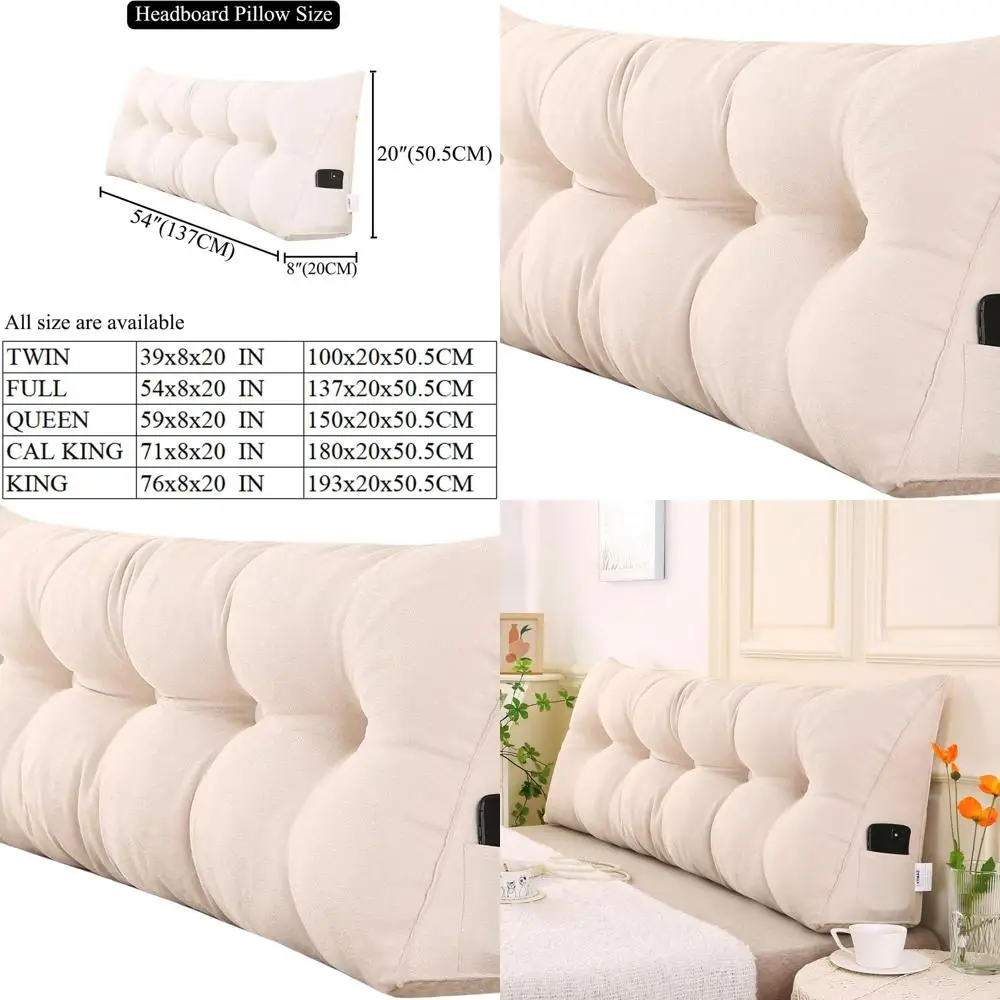 

Полноразмерная треугольная клиновая подушка для дивана — большая подушка для поддержки изголовья кровати со съемным чехлом для комфортного сидения