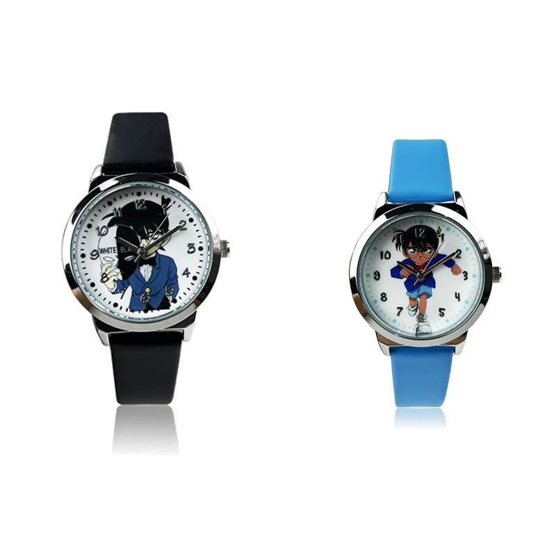 

Conan Children Watches Anime Boy Girl Leather Strap Quartz Watches Cartoon Waterproof Student Watch WristWatch Birthday Gift