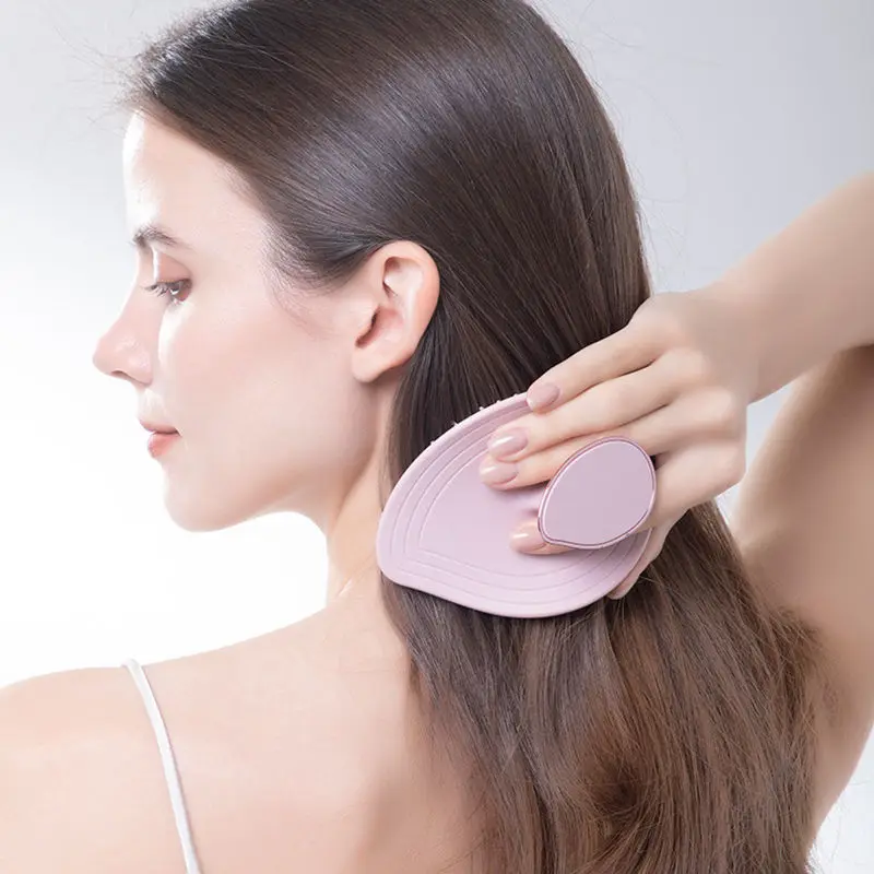 Home Hair Washing Tool Hair Brush Leaf Hair Wash Massage Scalp Cleansing Massage Shampoo Comb Promotes Healthy Hair and Scalp