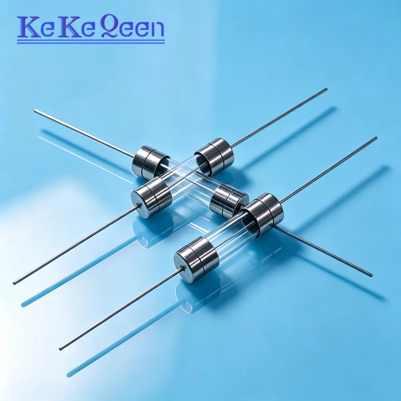 200PCS Axial Fast / Slow Glass Tube Fuse 5*20mm F0.5A-F30A 2.5A 3.15A 4A 6.3A 8A 10A 15A 250V 5*20  Double Iron Cap With 2Pin