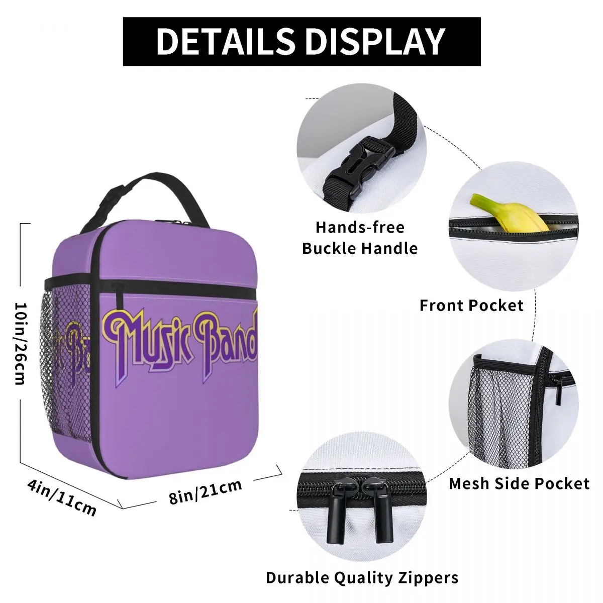 Rock Deep Purple Music Band Accessories Insulated Lunch Bag For Outdoor Storage Food Boxes Reusable Thermal Cooler Lunch Boxes