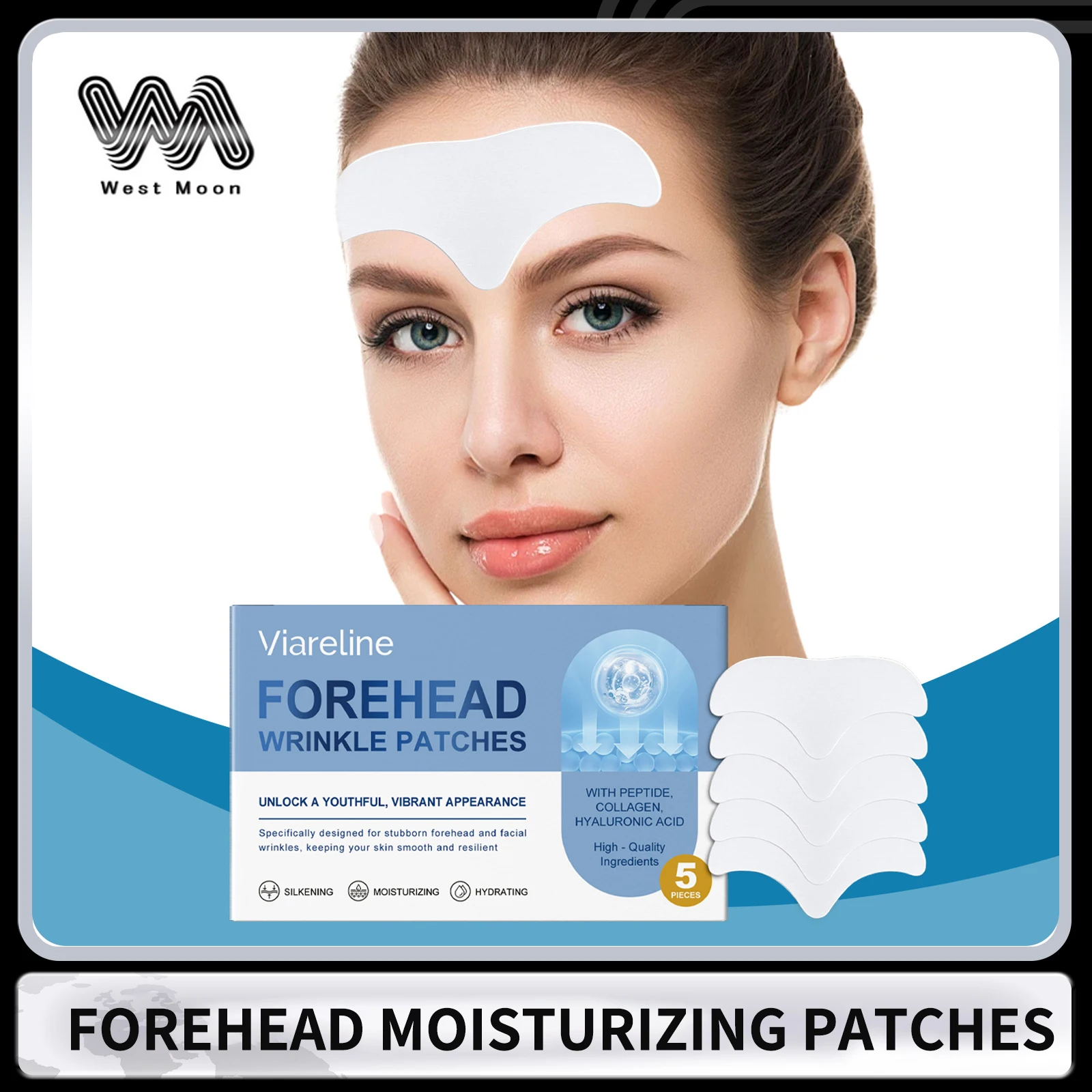 

Collagen Anti Wrinkle Forehead Patch Forehead Line Removal Gel Patch Firming Lifting up Mask Stickers Anti-Aging Face Skin Care