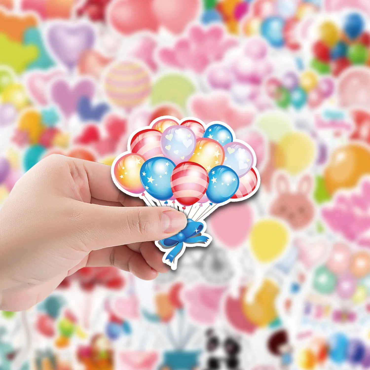 50 Pcs/pack Colorful Balloons Waterproof DIY Decorative Stickers