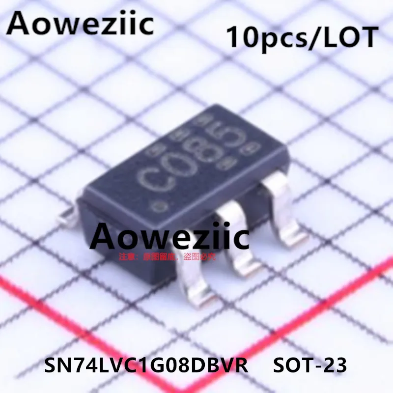 Aoweziic  2024+ 100% New Imported Original SN74LVC1G08DBVR   74LVC1G08  C08  SOT-23  Single Channel Schmitt Trigger Buffer Chip