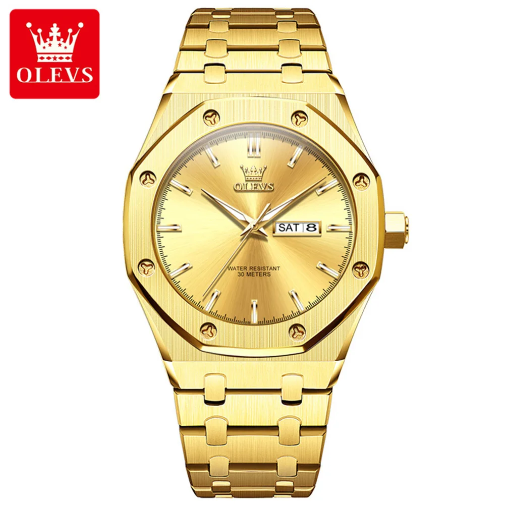 

OLEVS 3726 genuine Men Watches Automatic Date Waterproof Luminous Men's Watch Stainless steel Strap Wristwatch