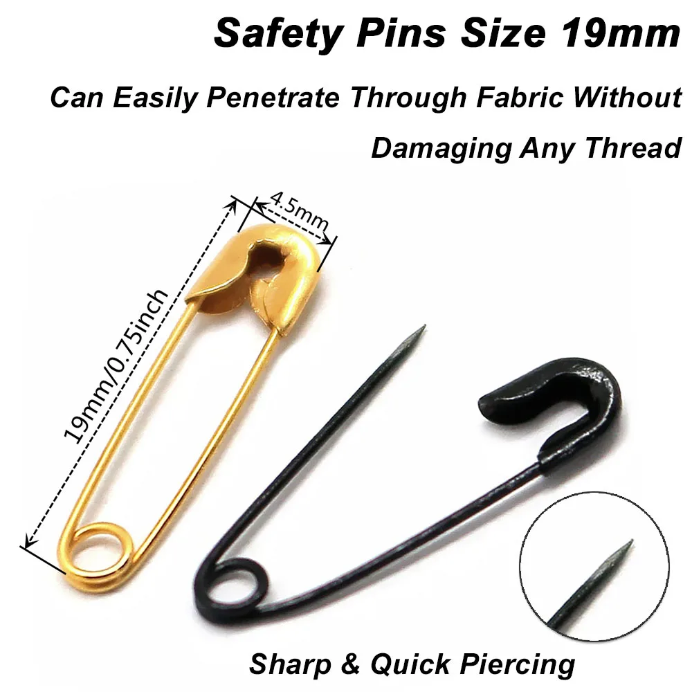 100 PCS/Lot Colorful Metal Safety Small Pins 19mm For Jewellery Costume Tag Brooch DIY Craft Home Apparel Accessory