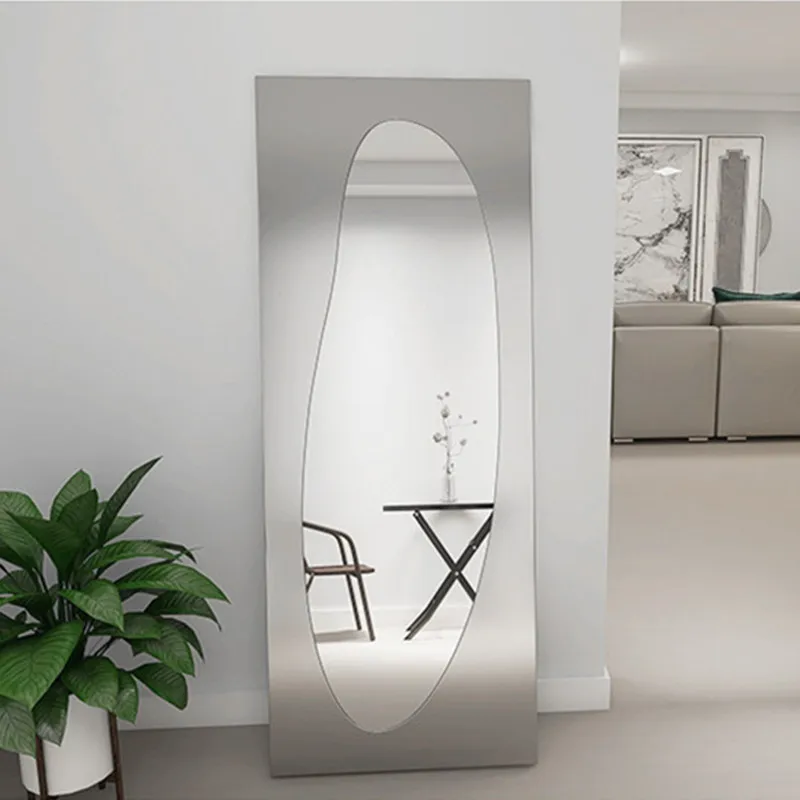 LX  ins style clothing store floor-to-ceiling mirror modern simple household stainless steel fitting mirror bedroom dressing
