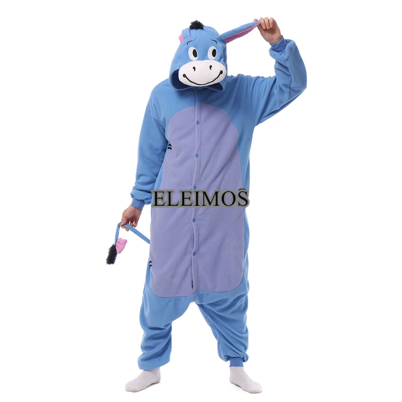 Halloween Onesie Cartoon Donkey Pajama For Adult Women Men Animal Kigurumis Pyjamas Homewear Christmas Cosplay Party Costume XXL