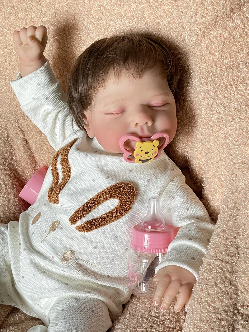 Cokela 20 cali/50 cm Realna lalka niemowlęca Realny miękki dotyk Realistyczna silikonowa lalka Reborn z ręcznie wplątowaną sztuczną h