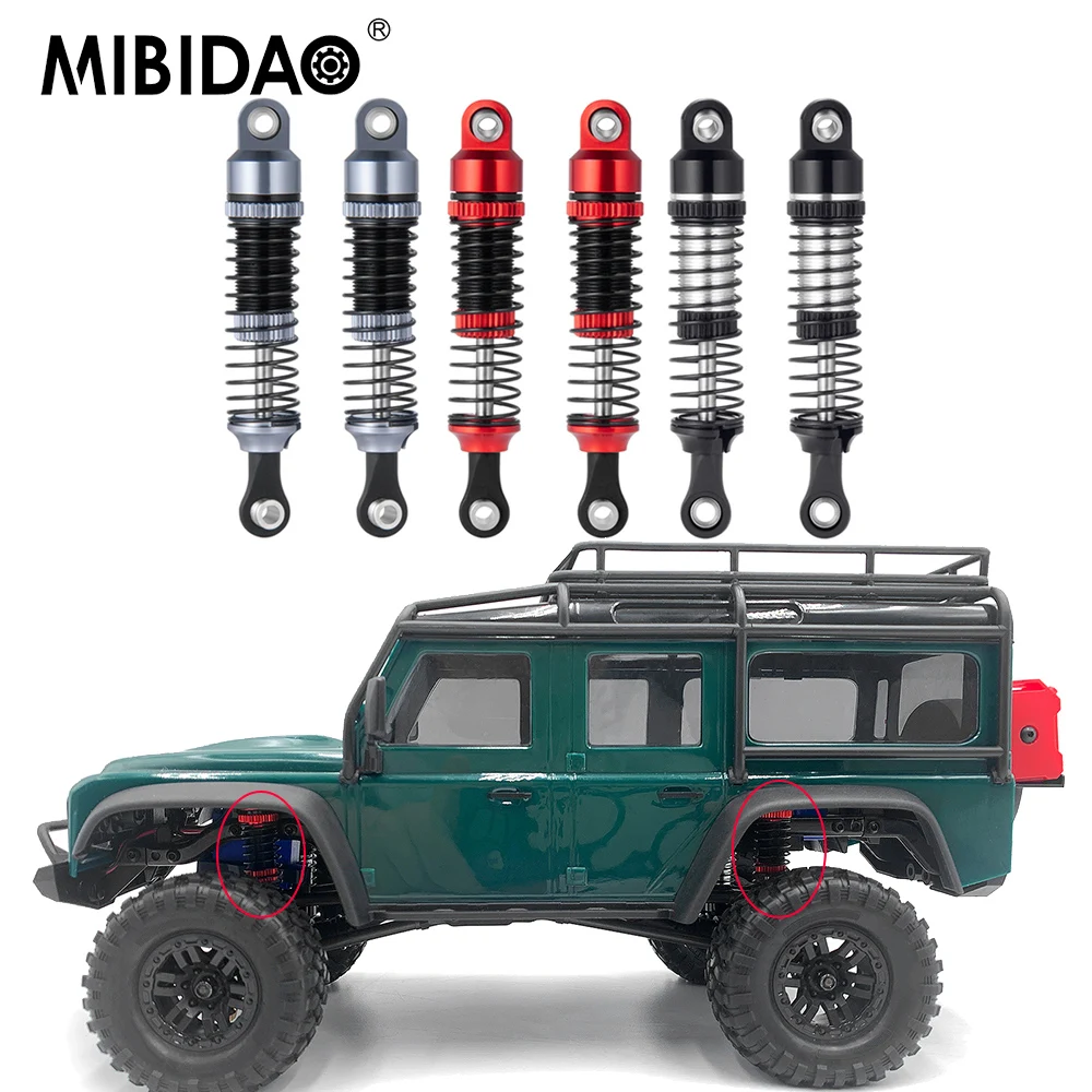 MIBIDAO 4Pcs 52mm Metal Alloy Shocks Absorber Damper for 1/18 TRX-4M Bronco Defender RC Crawler Car Truck Model Upgrade Parts