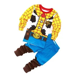 Boys girl Costumes Anime Cartoon Woody and Buzz Lightyear Cosplay Costume Boy Girl Sweatshirt and Pants Pajama Set 2-piece