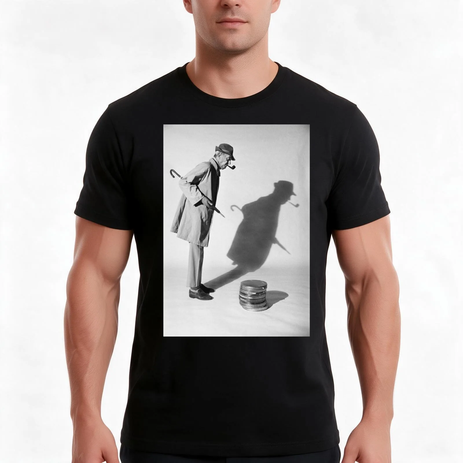 Jacques Tati Photo T-Shirt Summer Casual Cotton Tee Oversized Streetwear Tops Vintage Graphic Print Loose Fit Short Sleeve