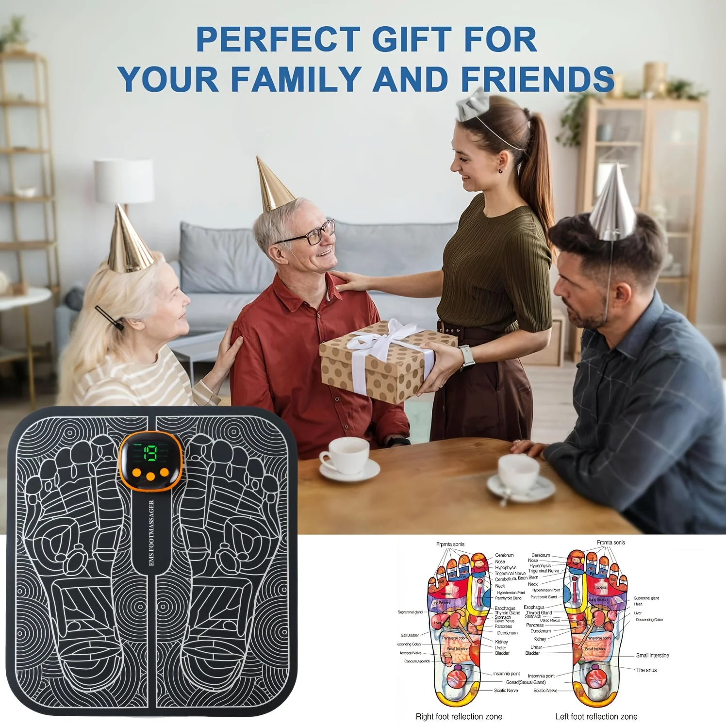 Transcutaneous Electrical Nerve Stimulator for Pain Relief,EMS Foot Stimulator Temporarily Reduce Lower Extremity Pain, EMS Foot Massager for Increase Local Blood Circulation