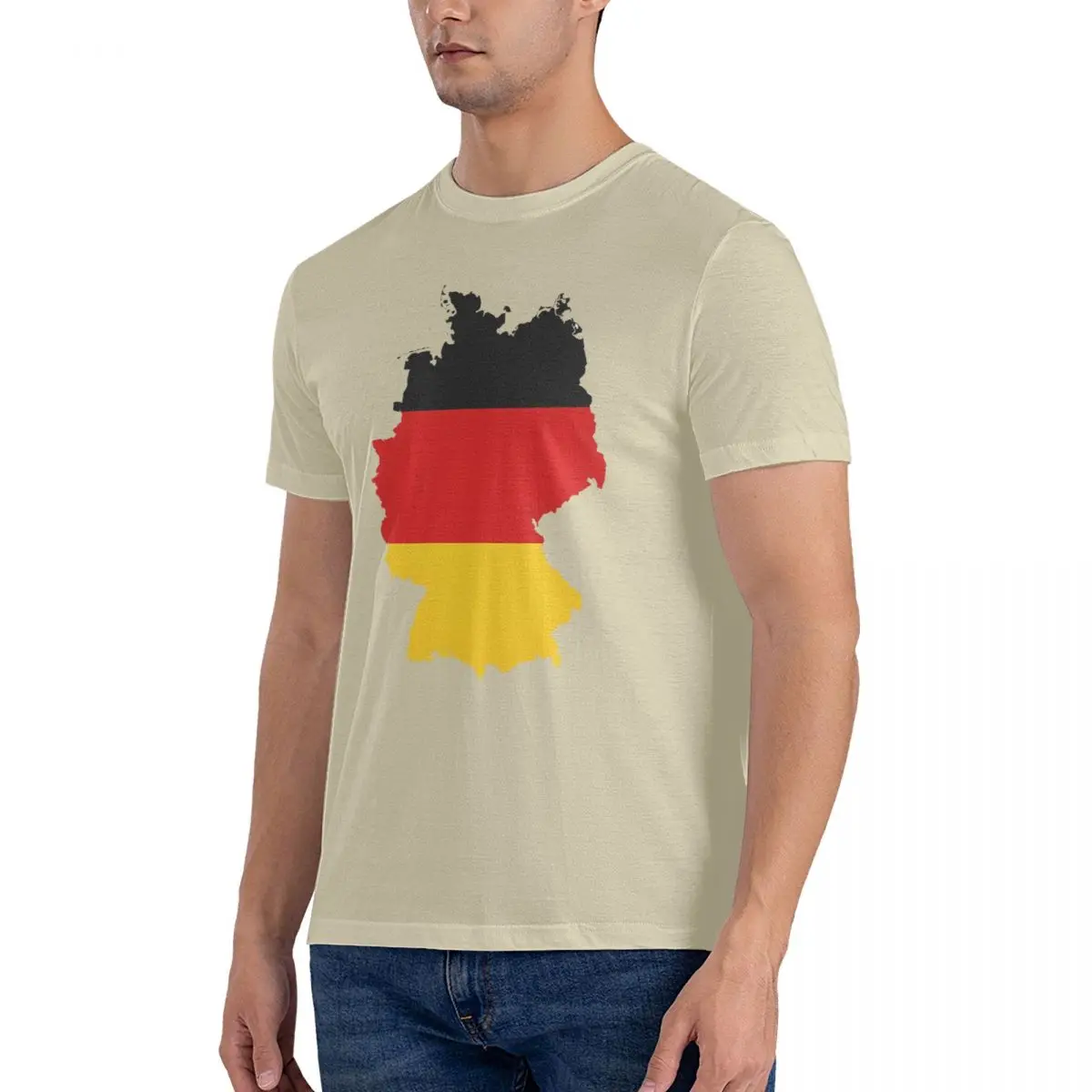 Germany Map Sticker 2024 Men's T Shirt Europe Fashion Tees Short Sleeve Round Collar T-Shirts Cotton Summer Clothes