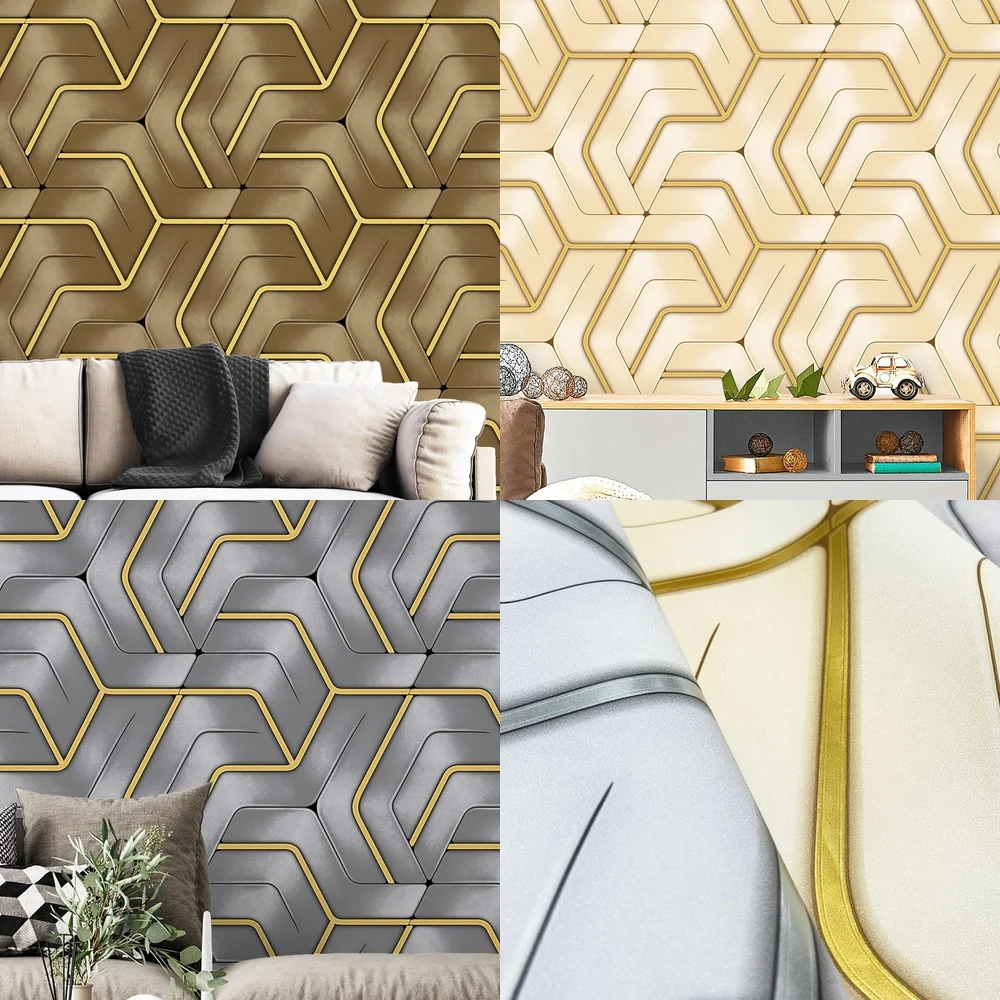 Simple 3D Abstract Geometric Wallpaper for Billiard Room Internet Cafe KTV Personalized Store Restaurant High Quality Cross