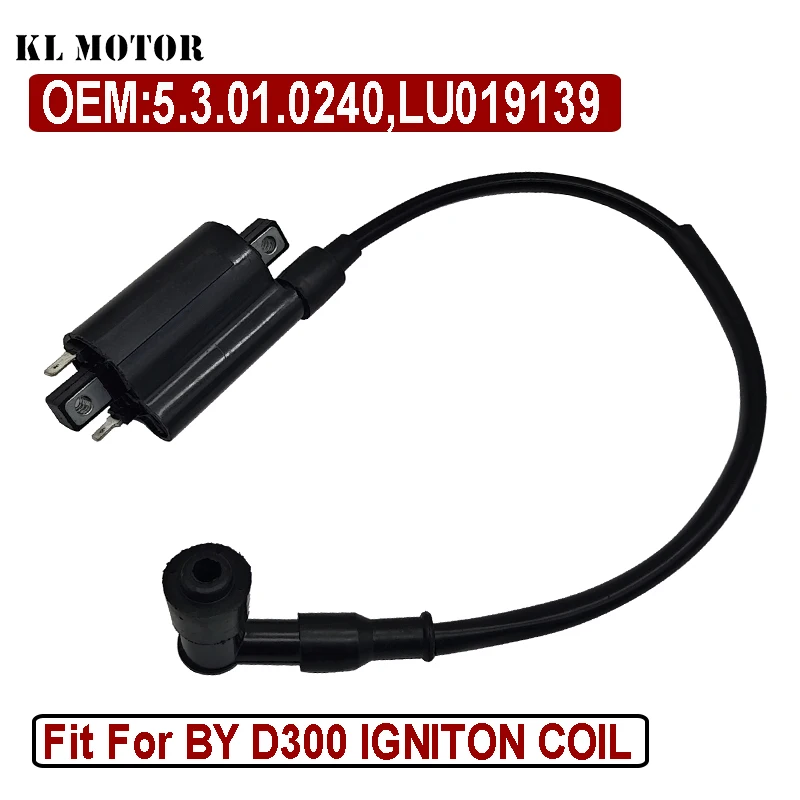 Ignition Coil with Wire For Stels ATV 300B Buyang 300 Feishen FA300 D300 G300 H300 Quad LU019139 5.3.01.0240 Hunter XTX 300B