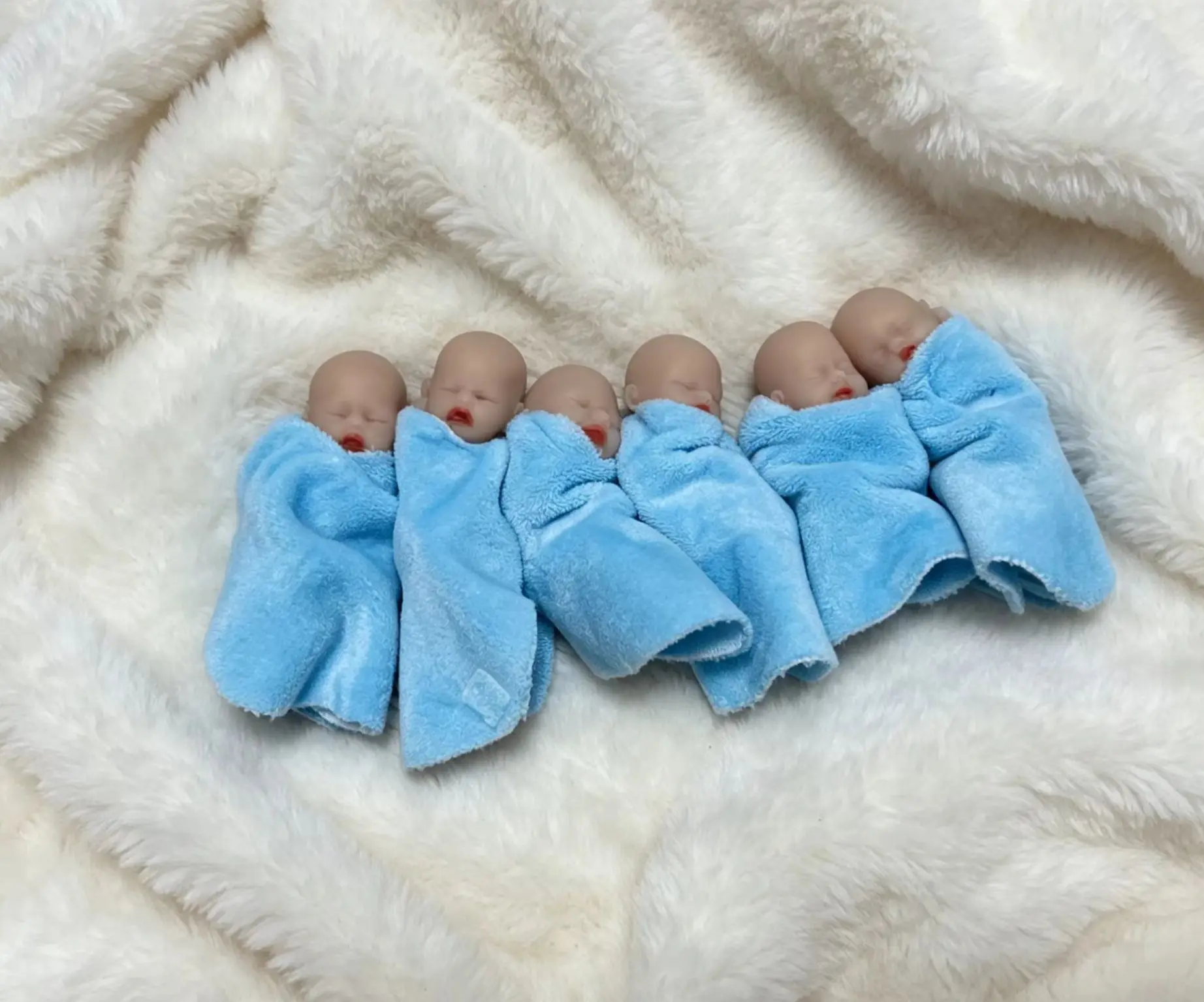 6PCS/set 3Inch Reborn Baby Full Body Silicone Dolls Reborn Doll Very Soft to Touch Anti-Stress Doll Toys