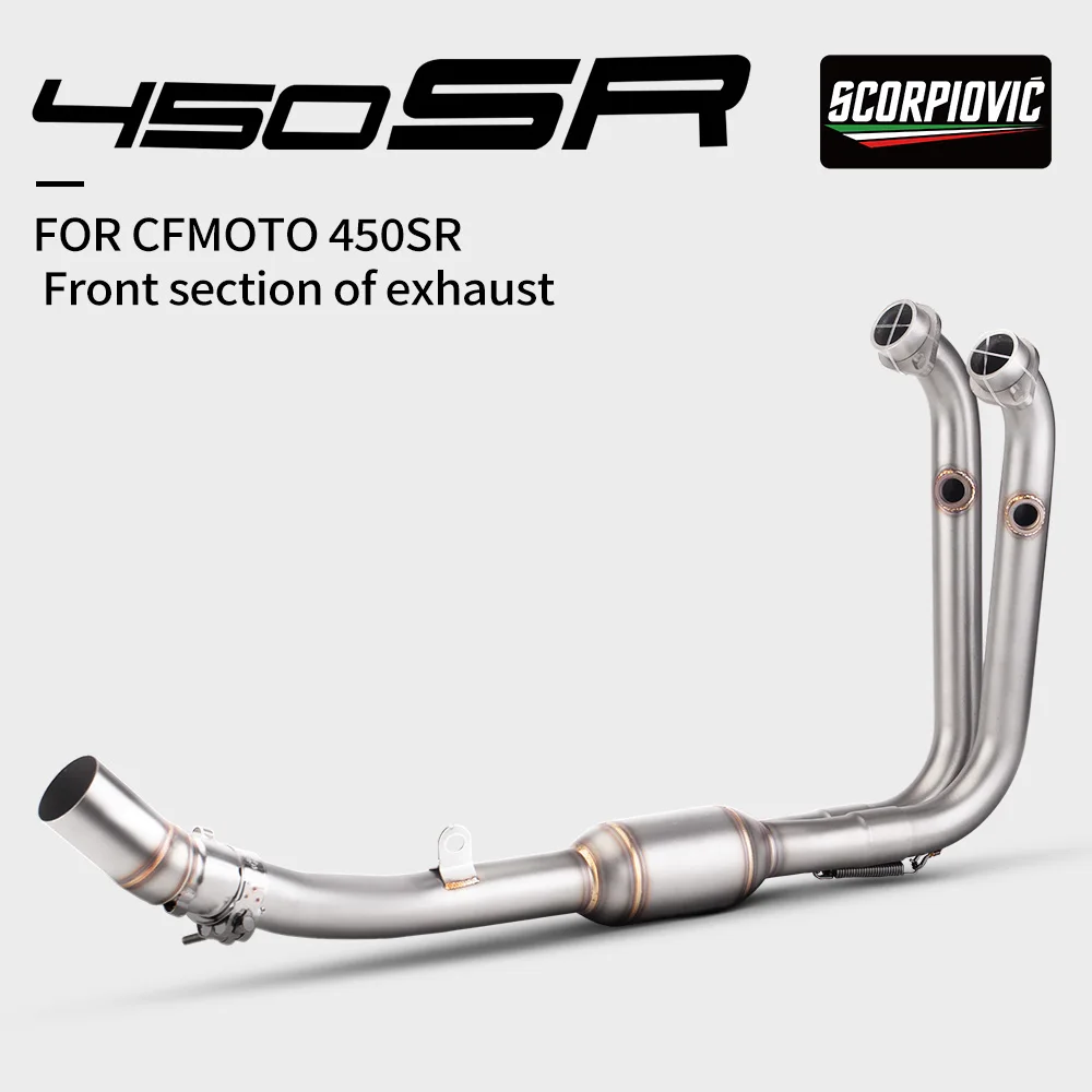 

For CFMOTO 450SR 450 SR Stainless steel Motorcycle Exhaust Systems Escape Front Link Pipe Connect Original Muffler or 51mm