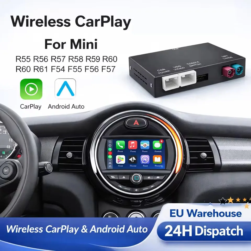 Wireless Android Auto Car MINI CIC NBT EVO R55 R56 R57 R58 R59 R60 R61 F54 F55 Carplay Interface Mirror Link Air Play