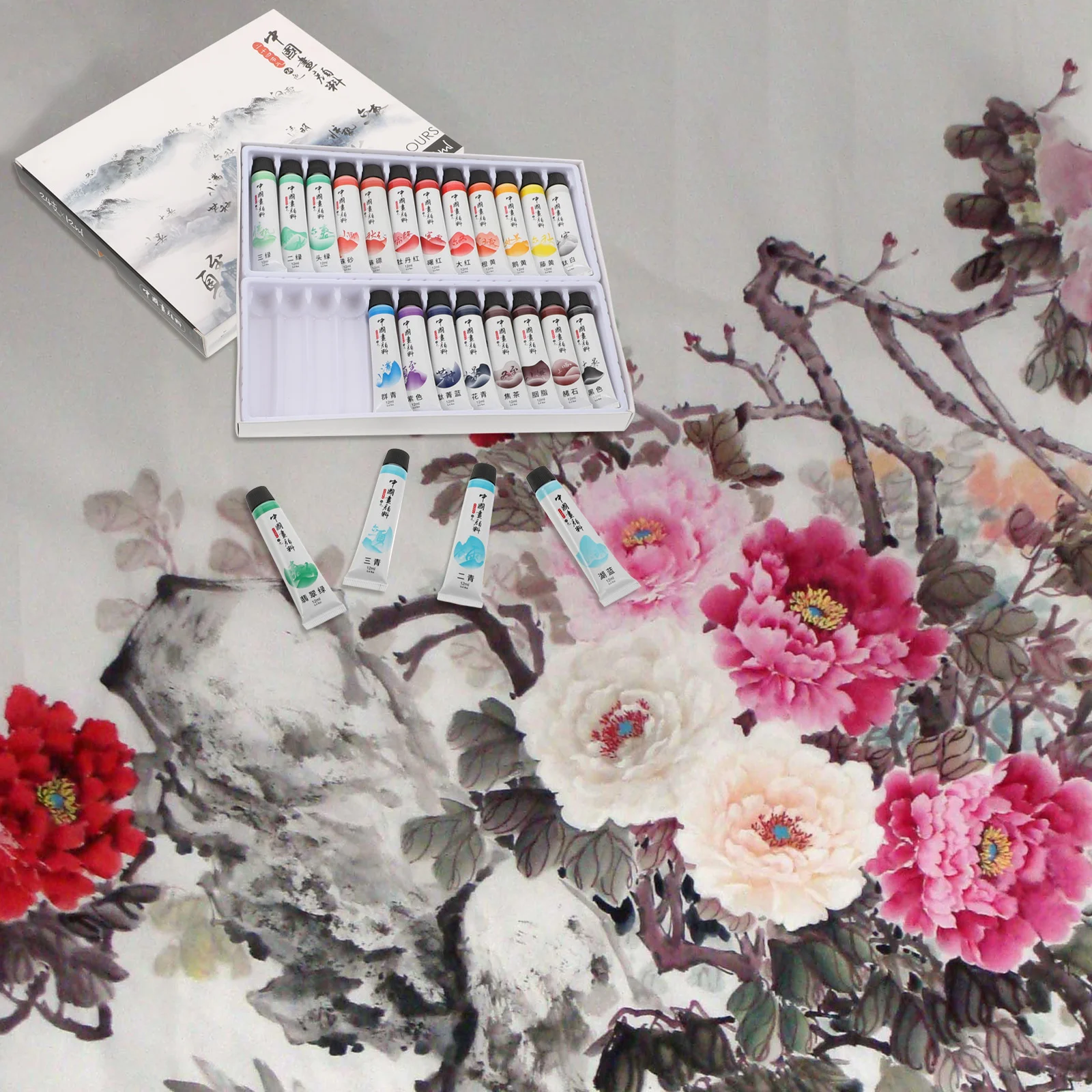 

1 set 1 Set Colorful Ink Painting Pigment For Traditional Chinese Art Premium Multi-Color Pigment Set Practical Painting Supply