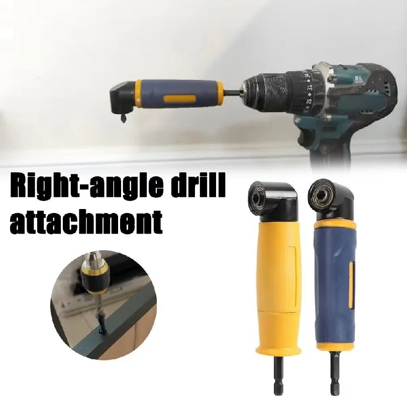 105 Degree Magnetic Right Angle Drill Attachment Vanadium Steel 1/4‑Inch Hex Shank Angle Driver Bit Adapter for Narrow Corner