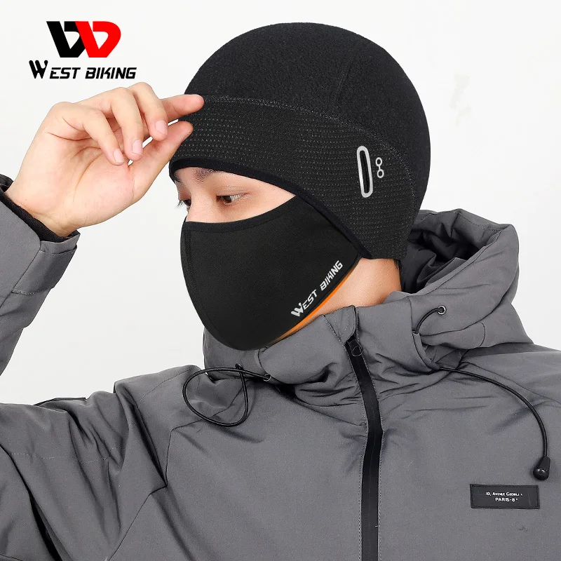 WEST BIKING Thermal Cycling Headgear Windproof Winter Fleece Balaclava Face Protection Mask Sports Motorcycle Bike Helmet liner