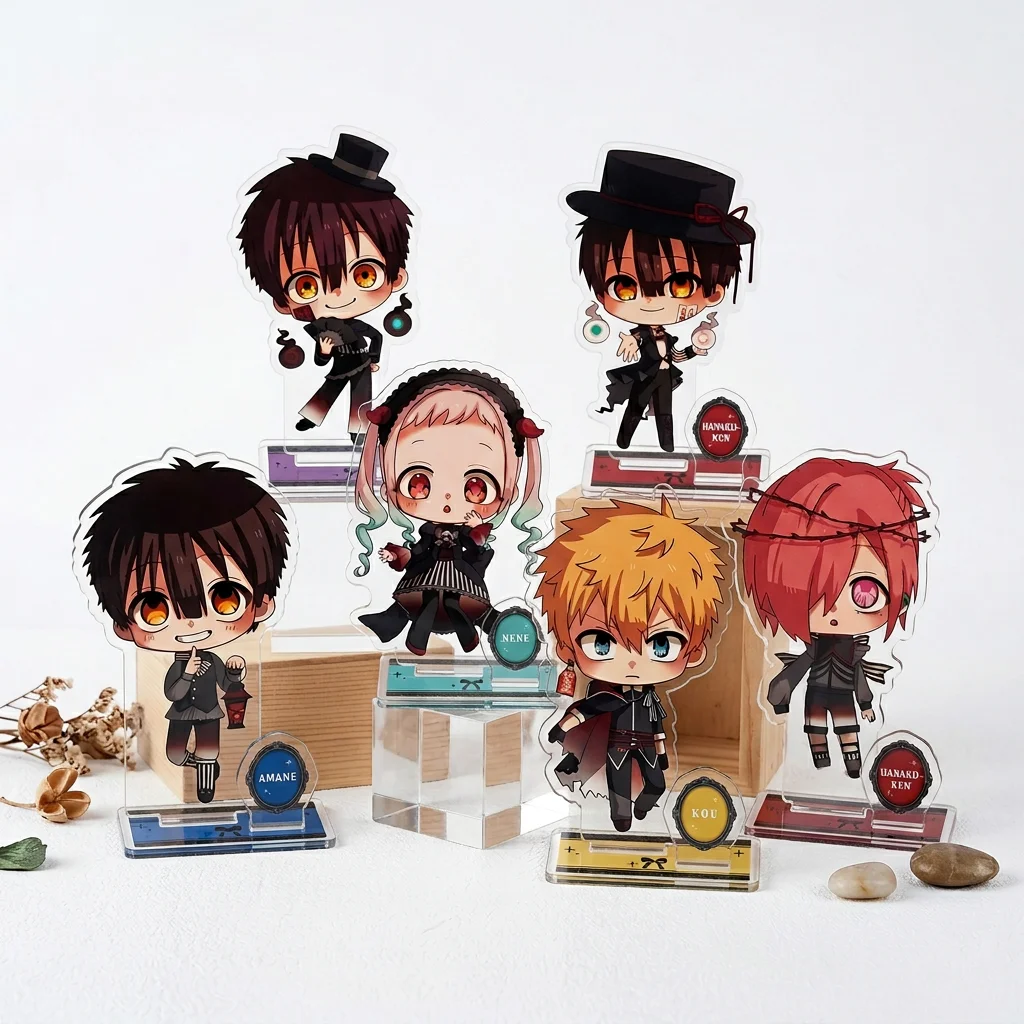 Anime Toilet-bound Hanako-kun Mitsuba Minamoto Kou Cosplay Double Insert Acrylic Stand keyring Figure Desktop Decoration Gift
