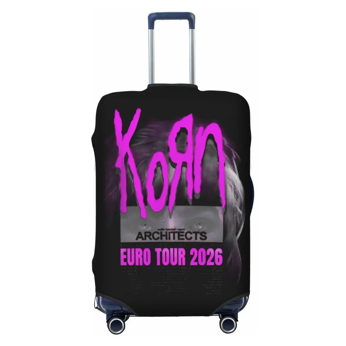

Korn Europe And UK Tour 2026 Suitcase Cover Travel Holiday Elastic Luggage Supplies Protection