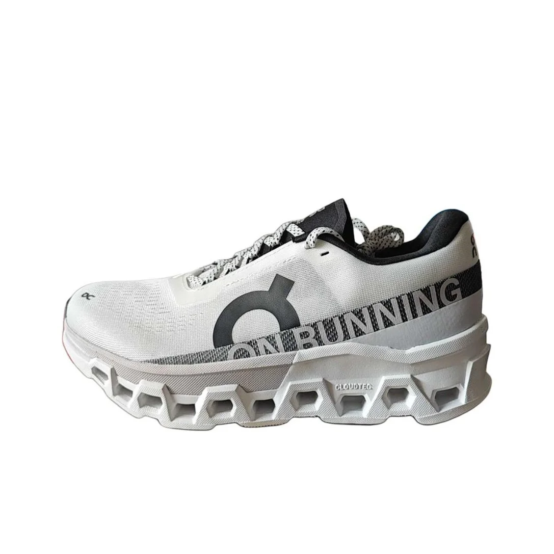 

On Cloudmonster 2 Comfortable Mesh Cushioning Slip Resistant Low top Long Distance Running Shoes Men's White 3ME10122035