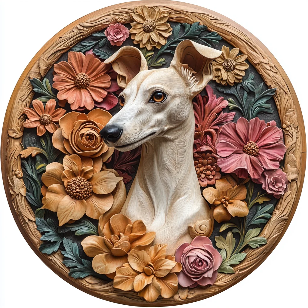 Customized Pet Memorial Ornament - Premium Quality Circular Aluminum Decorative Painting for Italian Greyhound