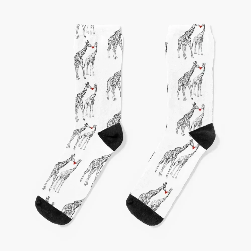 

giraffes in love Socks cute japanese fashion football hockey Socks Women's Men's