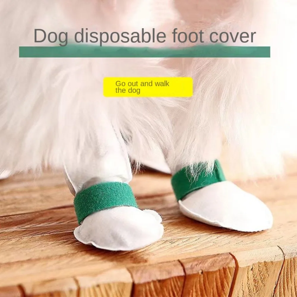 20pcs Elastic Bandage Disposable Pet Shoes New Dirt-Proof Waterproof Pet Boots Shoes Anti-dirty Going Out Dogs Sock Pet