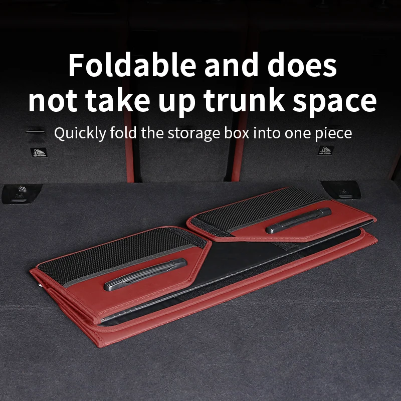 Universal Car Trunk Storage Box, Premium Nappa Leather, Foldable Organizer, Extra Storage Space, Neat Storage, Easy to Install