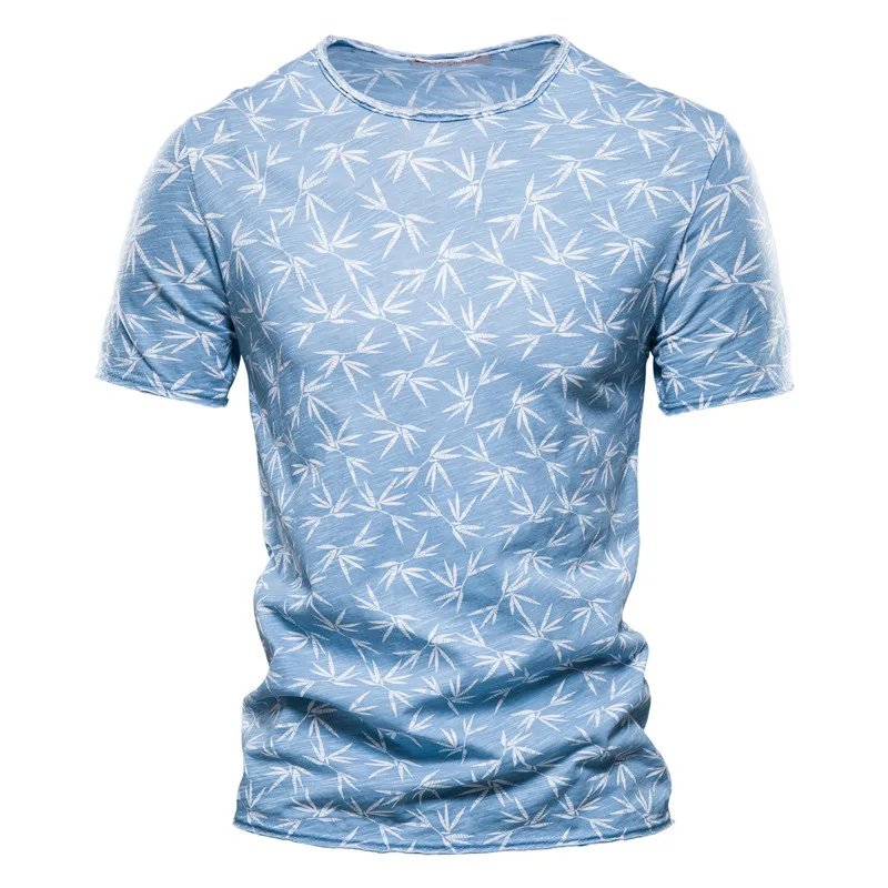 

Seaside Cool Summer New Men Hawaiian Leaf Style 3D Printed Pattern Street Fashion Men's Top Short Sleeve