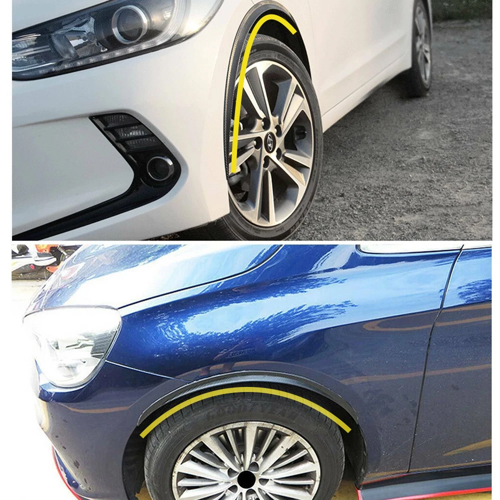 2pcs Carbon Pattern Car Wheel Eyebrow Arches Lips 73cm Universal Auto Side Fender Flares Extension Protector