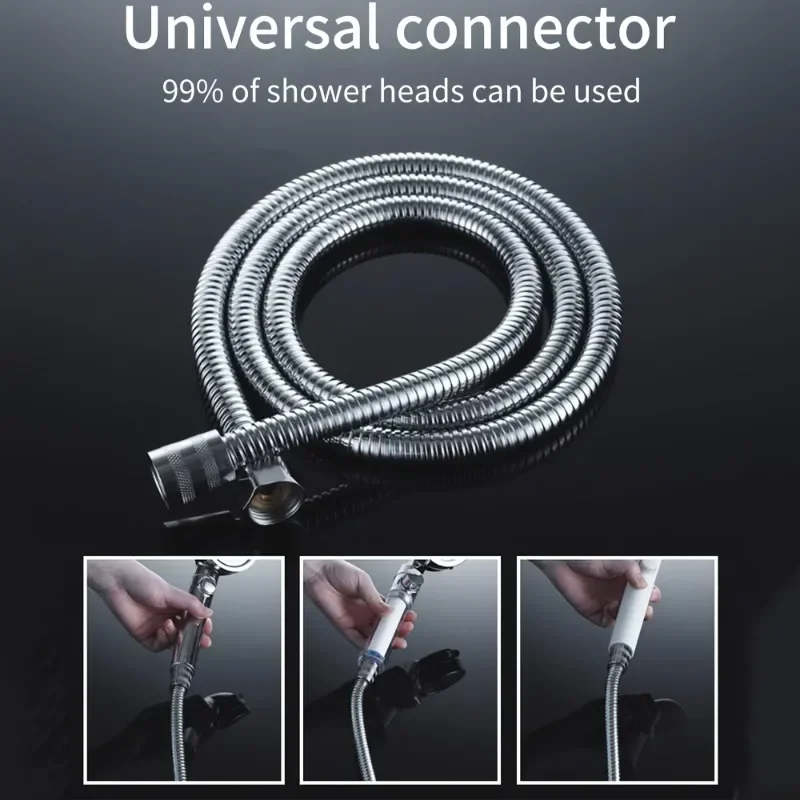 Bathroom Shower Hose Stainless Steel Flexible Shower Hose Tube Pipe for Bathroom Accessories High Strength Hot and Cold Hose