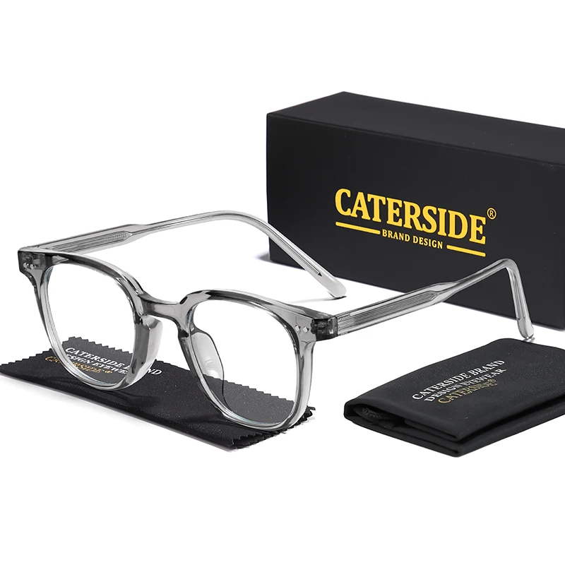 

CATERSIDE Exquisite Women Eyeglass Frame Fashion Cellulose Propionate Temple Tips Optical Glasses Frame Men Decorative Eyewear
