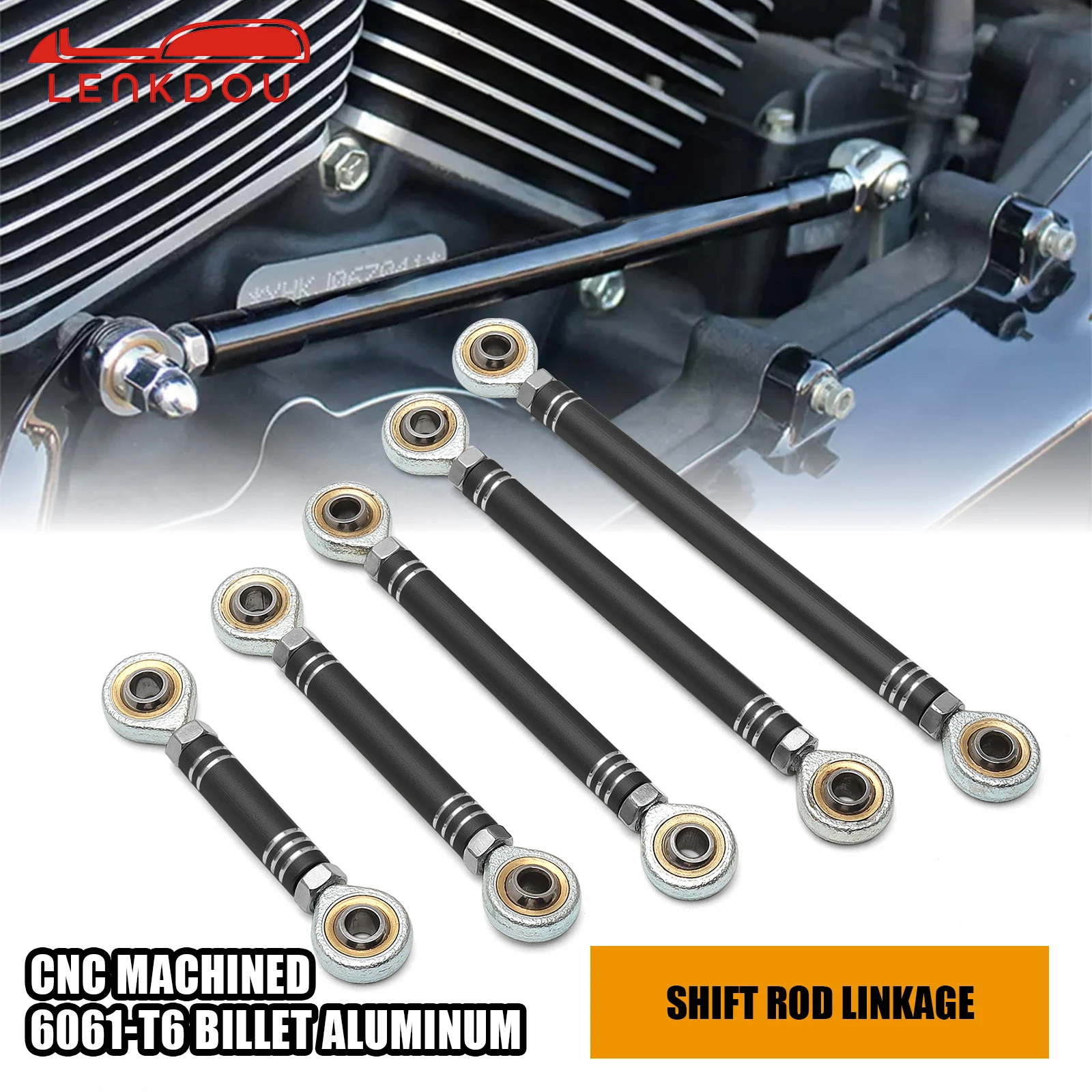 40mm-400mm Universal M6 Left-Right Side Thread Shift Rod Linkage Fit For Harley Yamaha Kawasaki Honda Suzuki BMW Ducati etc