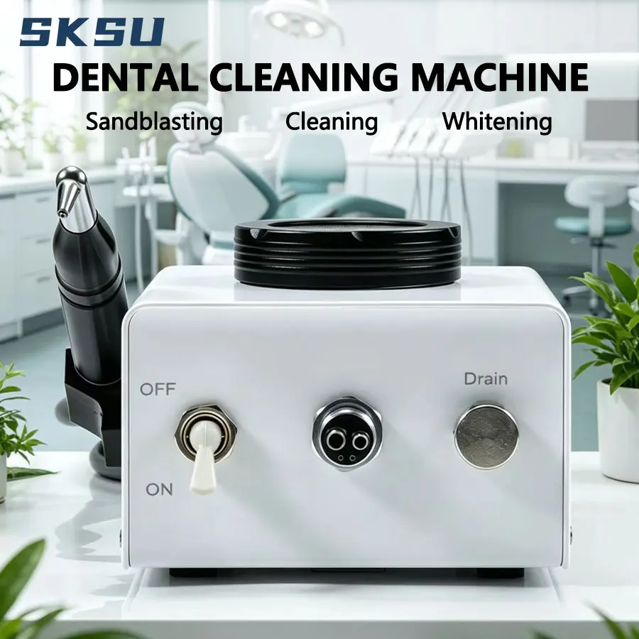 Dental Sandblaster Unit, Handheld Air Flow Teeth Polisher & Whitening Tool Sandblasting Gun for Plaque Removal and Oral Care