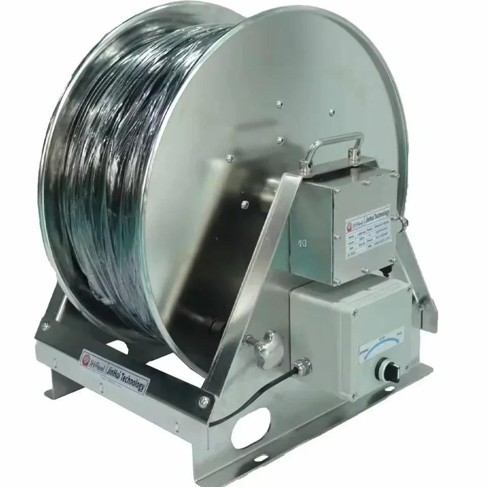 Power sping retractable automatic garden water vacuum hydraulic fuel hose reel with 1.5inch