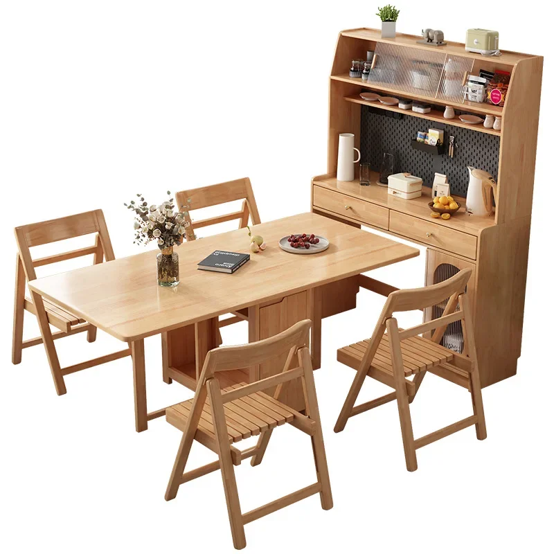 

Solid wood, side cabinet, integrated, multi-functional, folding, small apartment, storage