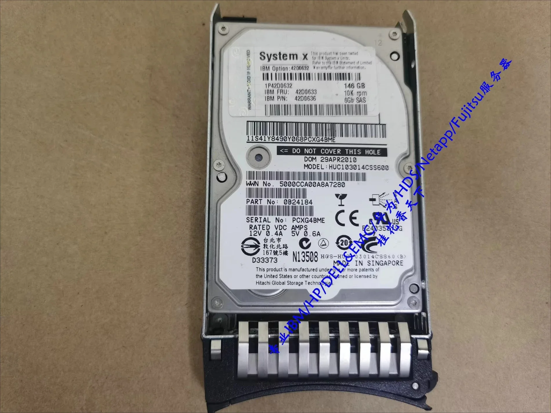 

Used For IBM 42D0633 146G 10K SAS 2.5 inch 42D0636 42D0632 M2M3 Hard Disk