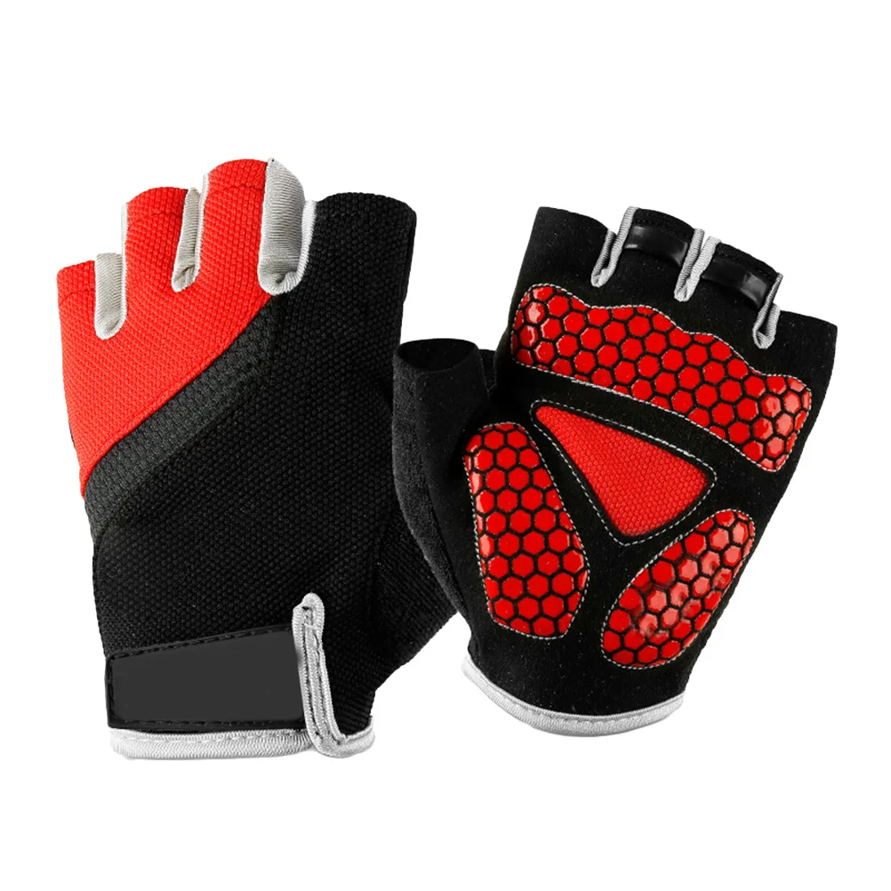 1Pair Cycling Gloves Lightweight Silica Gel Half Finger Breathable Anti-Slip Shock Absorbing for Outdoor Sports Workout Fitness