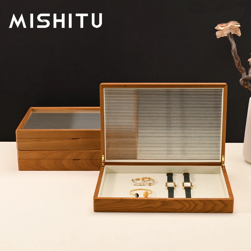

MISHITU Wooden Jewelry Box for Storage Ring Necklace Earring Bracelet Box Jewelry Storage Multi Display Jewelry Box Organizer