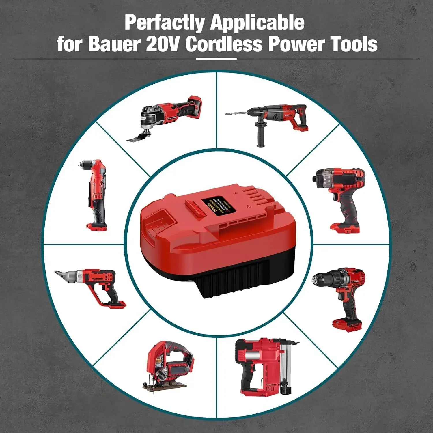 Converter for Bauer 20v Tools Battery Adapter for Makita 18v Li-ion Battery Convert to for Bauer 20v Li-ion Battery Power Drill