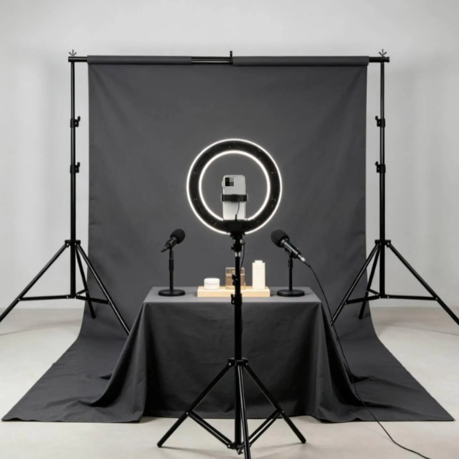 Sturdy Photography Backdrop Stand with Detachable Tubes for Studio Lighting Setup Photo Zone Props Support System
