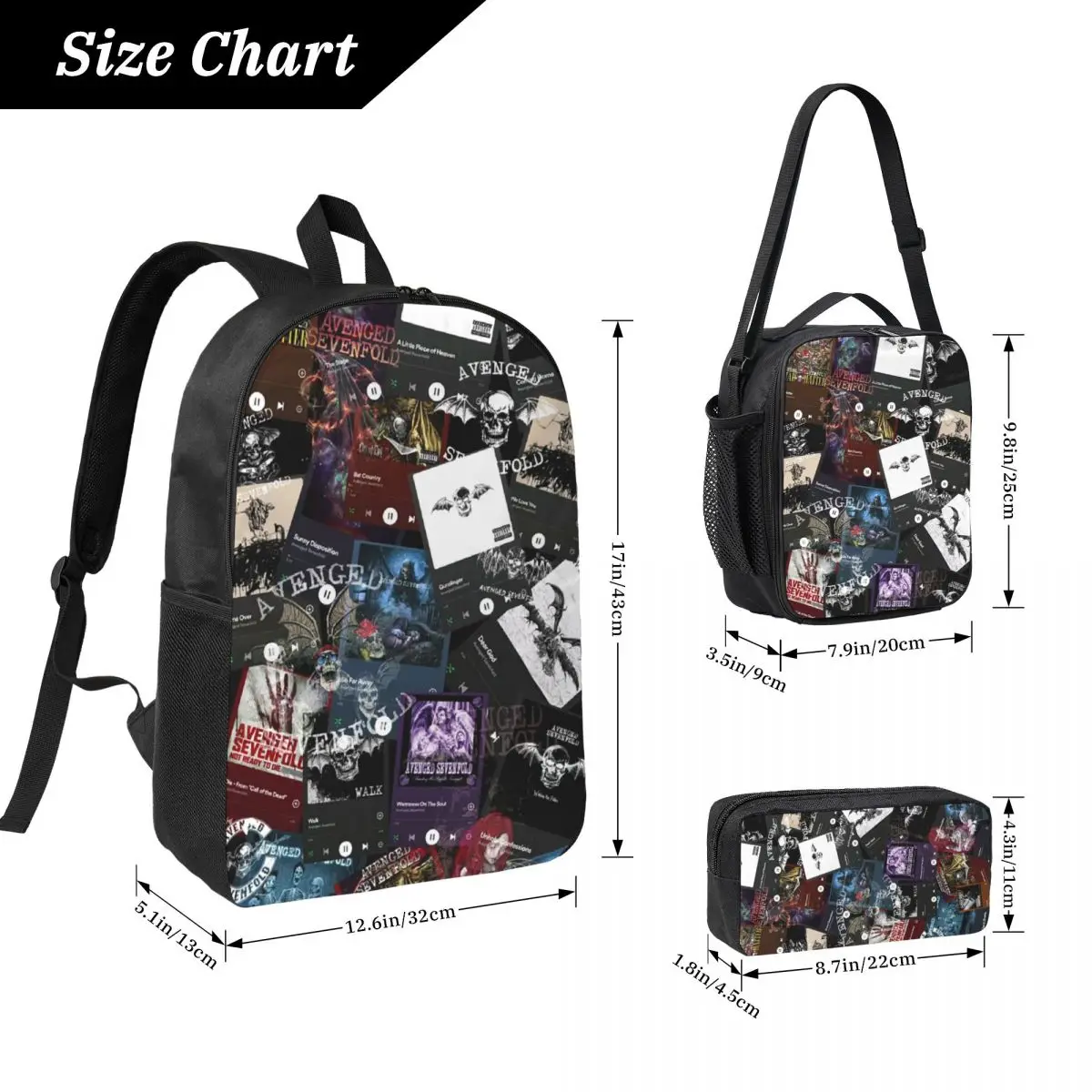 انتقم سبعة أضعاف على ظهره طالب بنين بنات BookBag حقيبة مدرسية كمبيوتر محمول حقائب كتف 3ps معزول حقيبة الغداء مقلمة