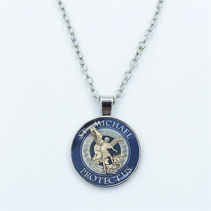 🛡️ Archangel St. Michael Shield Pendant Necklace –(24 to choose from) Protective Amulet with Glass Dome Art 2